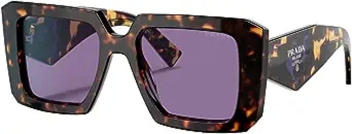 com Prada PR 23YSF 2AU05Q Tortoise Plastic Square Sunglasses Violet Mirror Lens Clothing Shoes amp Jewelry at Amazon