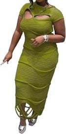 com Qikaka Womenx27s Short Sleeve Lapel Knitted Bodycon Sexy Nightclub Party Sweater Dress Clothing Shoes amp Jewelry at Amazon