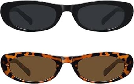 com STORYCOAST Narrow Retro Oval Sunglasses for Women Men Fashion Small Frame Sun Glasses 90s Vintage Style BlackLeopard Clothing Shoes amp Jewelry at Amazon