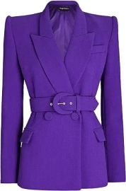 com Sergio Hudson Double Breast Belted Blazer Luxury Stores at Amazon