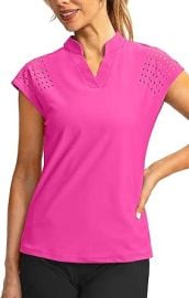 com Soothfeel Women39s Golf Shirt Cap Sleeve V Neck Polo Shirts Lightweight Quick Dry Workout Tennis Shirts Tops for Women Clothing Shoes amp Jewelry at Amazon