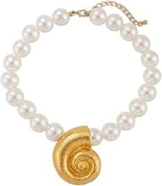 com StarfishConch Necklace for Women Adjustable Length Alloy Collar Chain Jewelry Clothing Shoes amp Jewelry at Amazon