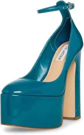 com Steve Madden Women39s Skyrise Teal Patent Pumps at Amazon