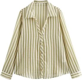 com Stripes Button Up Shirts for Women Long Sleeve Lapel Collar Tops Dressy Work Casual Blouses 2024 Summer Fall Clothes Sports amp Outdoors at Amazon