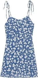 com Summer Pastoral Style Printed Dress A-line Short Skirt Retro lace-up Chiffon Suspender Skirt for Women-Blue-S Clothing Shoes amp Jewelry at Amazon