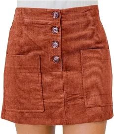 com Susupeng Women High Waist Soft Faux Suede Button Down Skirt Slim Back Zip Side Pocket Mini Skirts Clothing Shoes amp Jewelry at Amazon