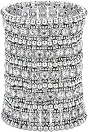 com Szxc Womens Ballroom Rhinestone Stretch Cuff Bracelets Fit Wrist Circumference from 65quot to 75quot - Lead amp Nickle Free Clothing Shoes amp Jewelry at Amazon