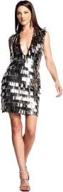 com Tadashi Shoji Kipper Plunge Neck Mini Dress-SLBK-2 Silver Clothing Shoes amp Jewelry at Amazon