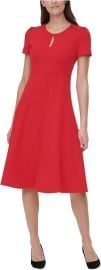 com Tommy Hilfiger Womenx27s Belted Fit and Flare Midi Dress Clothing Shoes amp Jewelry at Amazon