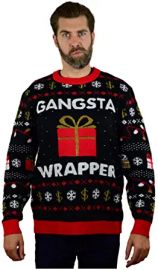 com Tstars Gangsta Wrapper Ugly Christmas Sweater Festive Embellished Holiday Sweater  Clothing Shoes amp Jewelry at Amazon