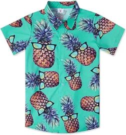 com UNICOMIDEA Little amp Big Boys 3D Print Hawaiian Shirt Aloha Button Down Dress Shirt for 3-14 Years Old Clothing Shoes amp Jewelry at Amazon