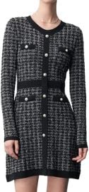 com URBAN REVIVO Womenx27s Long Sleeve Tweed Knitted Sweater Dress Pearl Button Mini Dresses for Spring Summer Fall Clothing Shoes amp Jewelry at Amazon