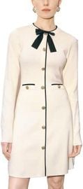 com URBAN REVIVO Womenx27s Sweater Dress Long Sleeve Knit Button Down Dress Bow Tie Crew Neck Mini A-Line Dresses Fall Winter Beige Small Clothing Shoes amp Jewelry at Amazon