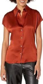 com Vince Women39s Cap SLV Ruched Bk Blouse Clothing Shoes amp Jewelry at Amazon