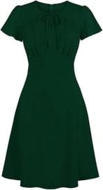 com Wellwits Womenx27s Ruched Bow Tie A Line Vintage Formal Work Dress Clothing Shoes amp Jewelry at Amazon