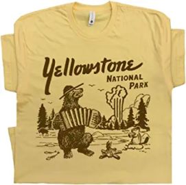 com Yellowstone T Shirt Vintage National Park Tshirts Funny Retro Cool Camping Graphic Souvenir for Men Women Grand Tetons  Clothing Shoes amp Jewelry at Amazon