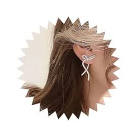 com Yheakne Vintage Crystal Bow Earrings Cz Bow Ear Jacket Earrings Silver Bow Crystal Stud Earrings Rhinestone Bow Knot Earrings Jewelry for Women Clothing Shoes amp Jewelry at Amazon