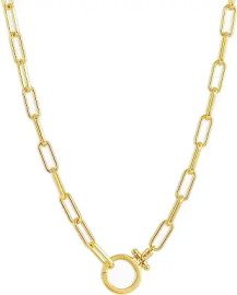 com gorjana Women39s Parker Necklace 18k Gold Plated Paperclip Link Chain wChunky Clasp Clothing Shoes amp Jewelry at Amazon