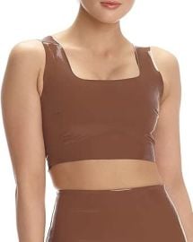 commando Faux Patent Leather Crop Top FLT110 at Womens Clothing store at Amazon