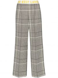 contrast stripe check trousers at Farfetch