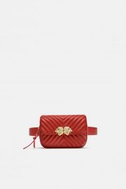 crossbody belt bag with lionhead detail at Zara