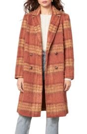 cupcakes and cashmere Vera Double Breasted Plaid Coat at Nordstrom