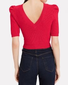 cushnie Pleated Sleeve Knit Crop Top at Intermix