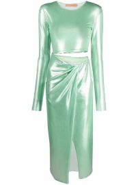 cut-out detail wrap dress at Farfetch