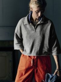 cut sleeve cropped quarter zip imogene willie at Imogene + Willie