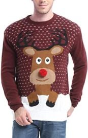 daisysboutique Men39s Holiday Reindeer Snowman Santa Snowflakes Sweater at  Mens Clothing store at Amazon