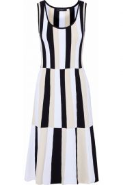 WornOnTV: Ginger’s blue and black striped midi dress on Good Morning ...