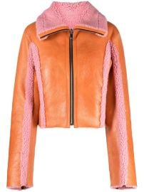 diesel two-tone leather jacket at Farfetch