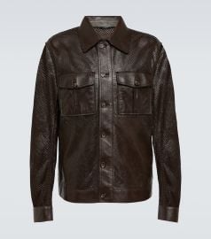 dolce Gabbana Perforated Leather Shirt Jacket at Mytheresa