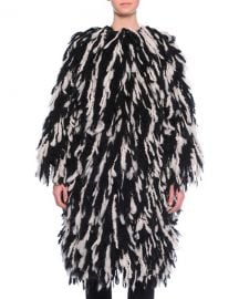 dolce gabbana FRINGE SHAGGY WOOL-BLEND COAT at Bergdorf Goodman