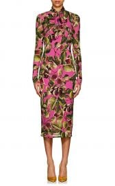 doloce and gabbana FIG-PRINT STRETCH-SILK TIENECK DRESS at Barneys