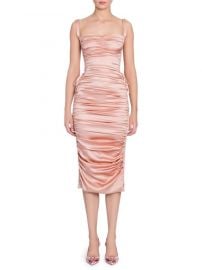 doloce gabbana Ruched Satin Lace-Up Dress at Saks Fifth Avenue