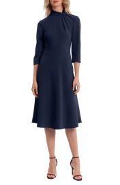 donna morgan Twist Collar Fit & Flare Dress at Nordstrom