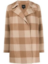 double-faced check coat at Farfetch