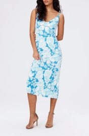 dvf Alik Floral Cowl Neck Midi Dress at Nordstrom