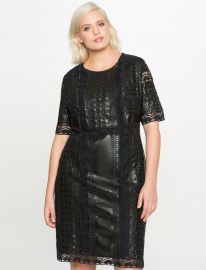 eloquii Eyelet Faux Leather Dress at Eloquii