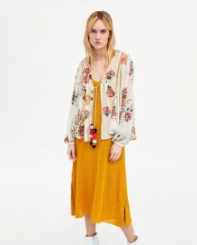 embroidered dotted mesh blouse at Zara