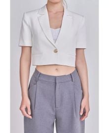 endless rose Womens Cropped Short Sleeve Blazer - Macys at Macys