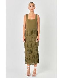 endless rose Womens Knit Fringe Midi Dress - Macys at Macys