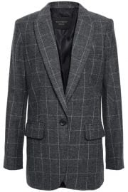 equipment james checked wool-blend twill blazer at The Outnet