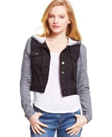 eric  lani Juniors Cropped Hooded Jacket at Macys