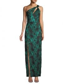 etallic Jacquard One-Shoulder Gown by Aidan Mattox at Saks Fifth Avenue