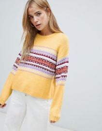 fairisle panel stripe sweater at ASOS