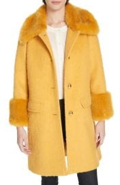 faux fur trim fluffy coat at Nordstrom