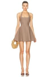fleur du mal Bondage Knit Flare Mini Dress in Stone FWRD at FWRD