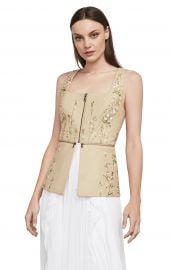 floral embroidered faux leather top    at Bcbg